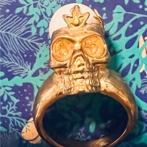 Alexander McQueen Gold Skull Ring
